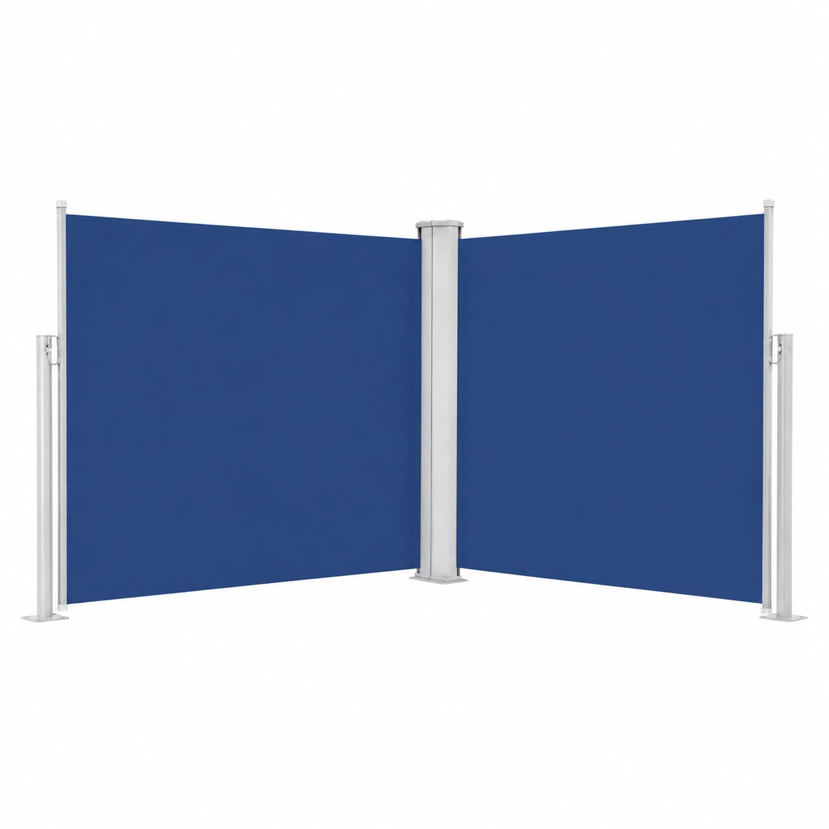 Mampara de Terraza Retráctil Azul, Lona PU, 100x1000 cm, Estructura de Hierro