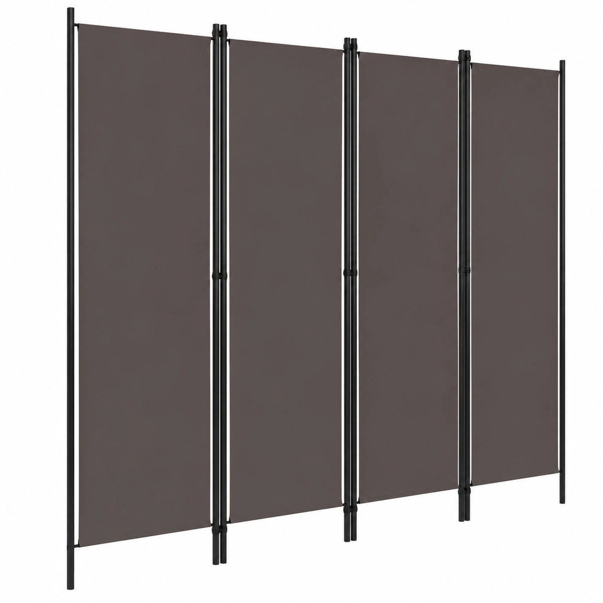 Biombo Plegable de 4 Paneles para Separación de Espacios, Gris Antracita, 200x180 cm