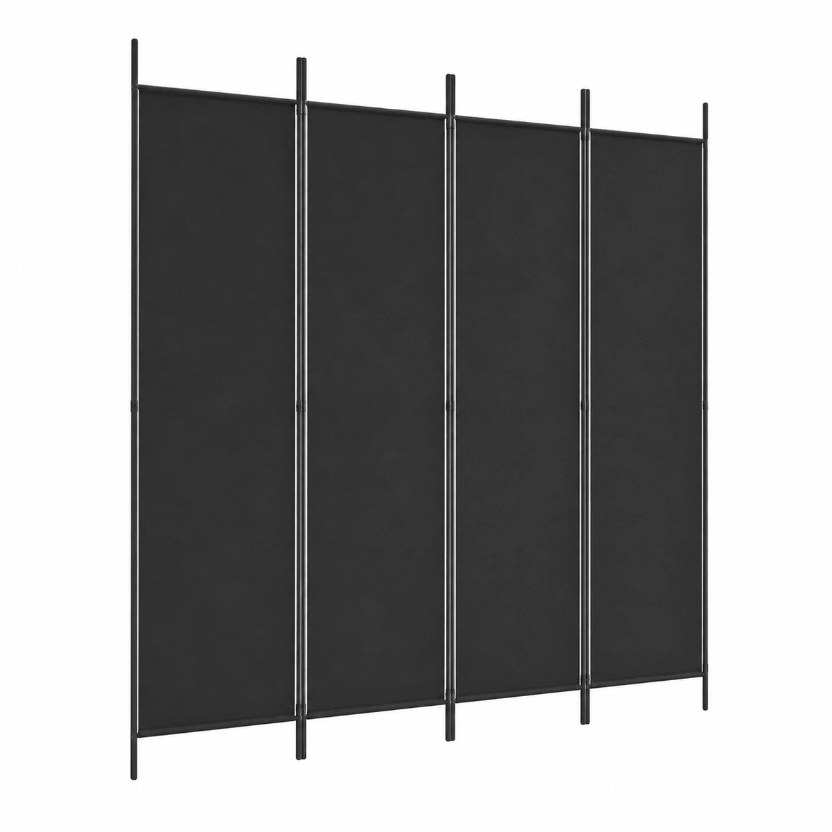 Biombo de 4 Paneles Negro para Separar y Decorar Espacios