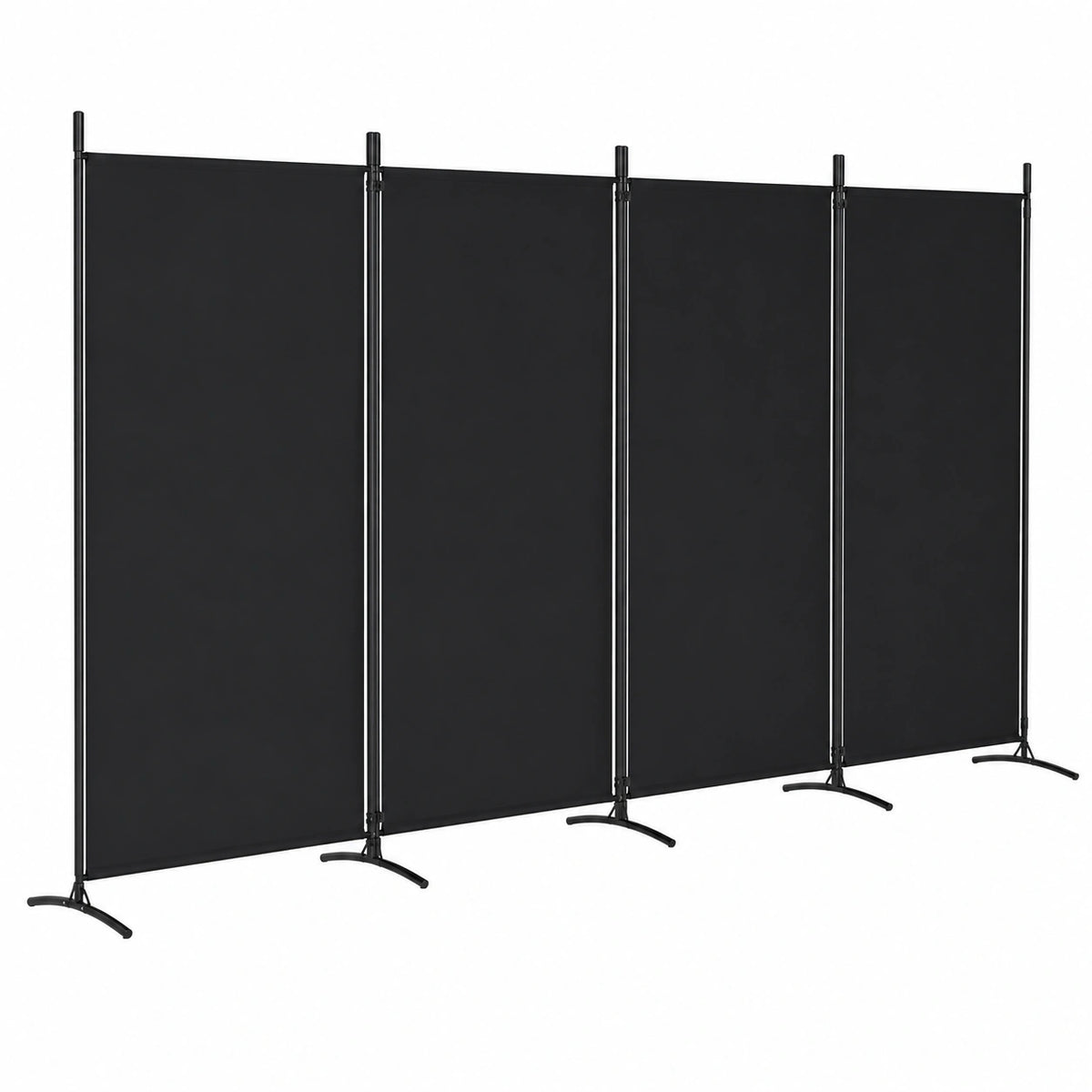 Separador de Ambientes Plegable 4 Paneles Tela Negra