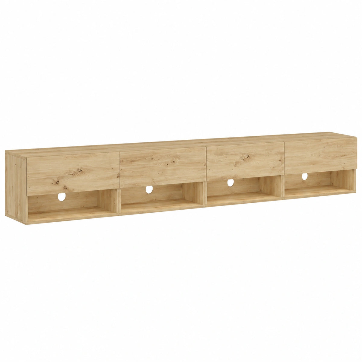 Mueble TV Moderno en Roble con LED y Almacenamiento