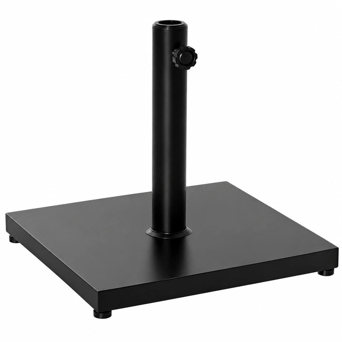 Base para Sombrilla de Jardín Outsunny Negra, 18 kg, Compatible con Postes de 35-48 mm, Ideal para Jardín y Patio 45x45x39 cm