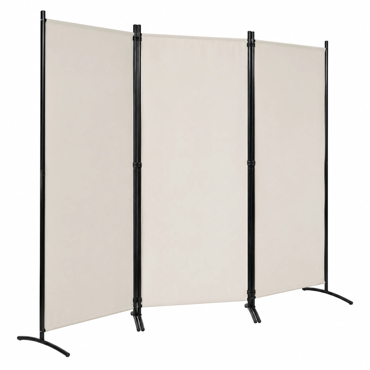 Biombo Plegable Beige 3 Paneles para Privacidad en Hogar y Oficina