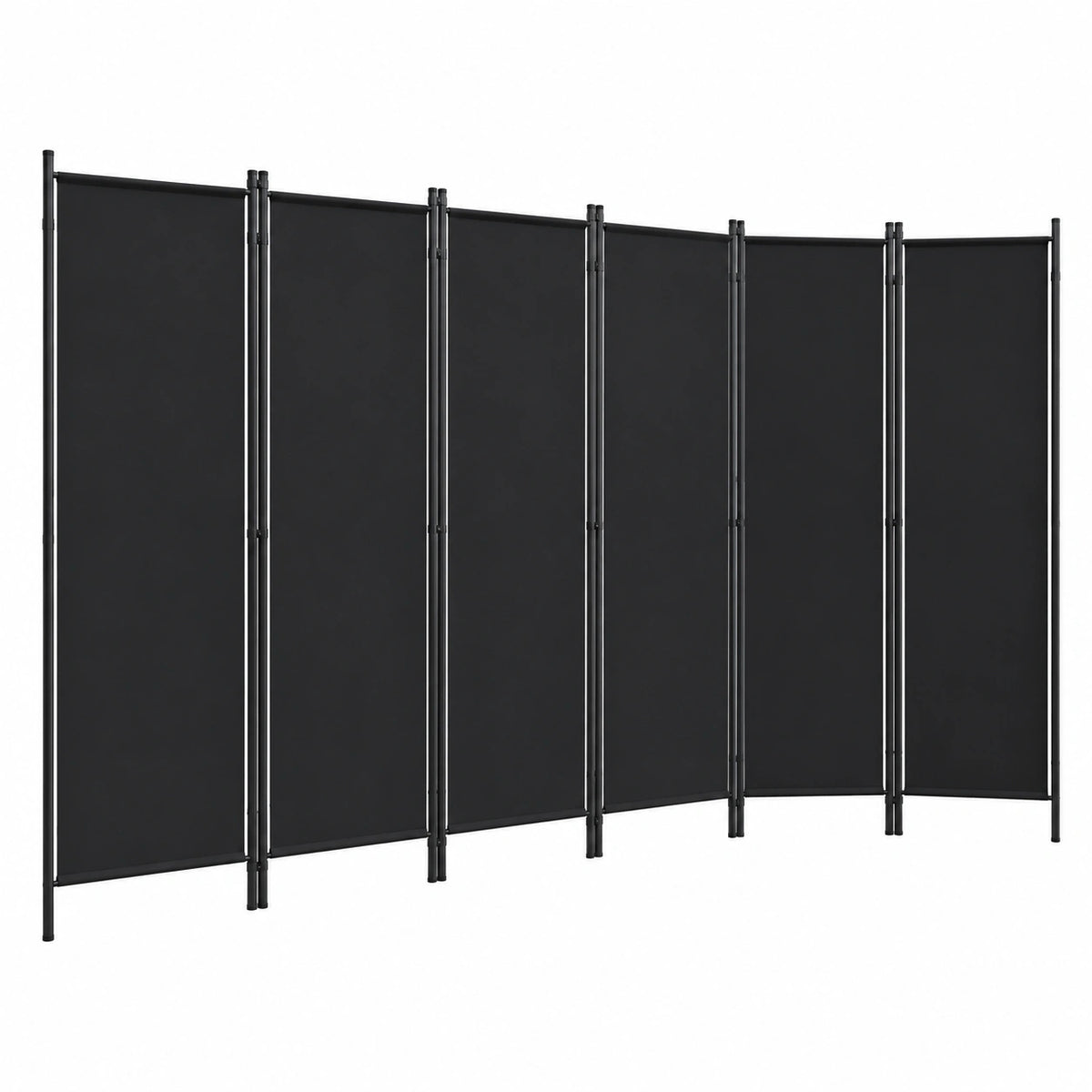Divisor de Ambientes Plegable de 6 Paneles en Negro para Sala y Dormitorio 300x180 cm