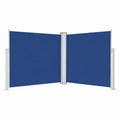 Mampara de Terraza Retráctil Azul, Lona PU, 100x1000 cm, Estructura de Hierro