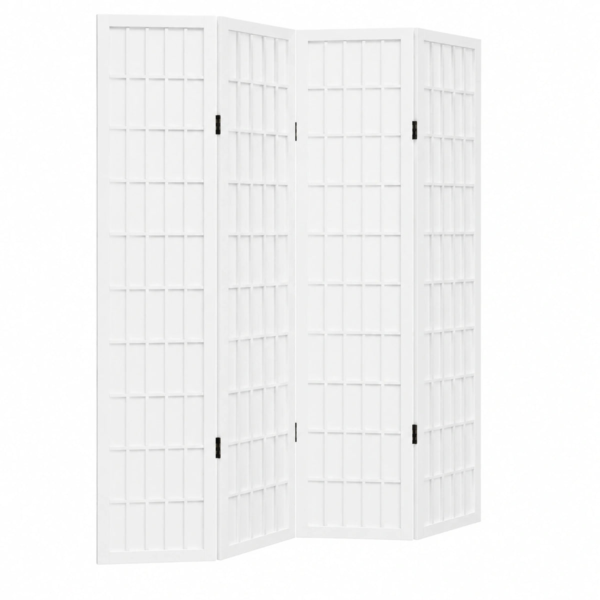 Biombo de 4 Paneles de Madera Blanca para Separar Ambientes