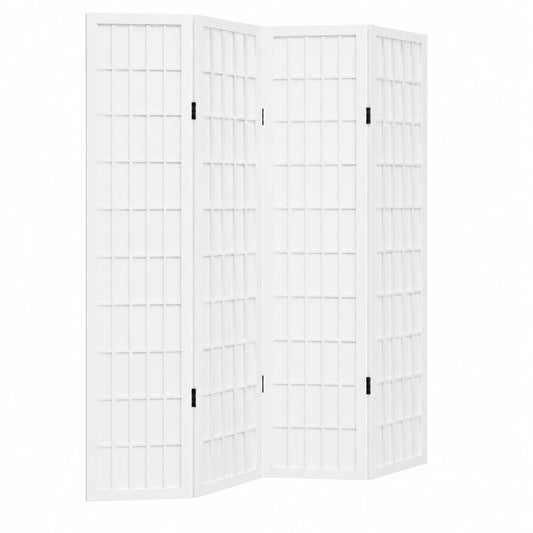 Biombo de 4 Paneles de Madera Blanca para Separar Ambientes