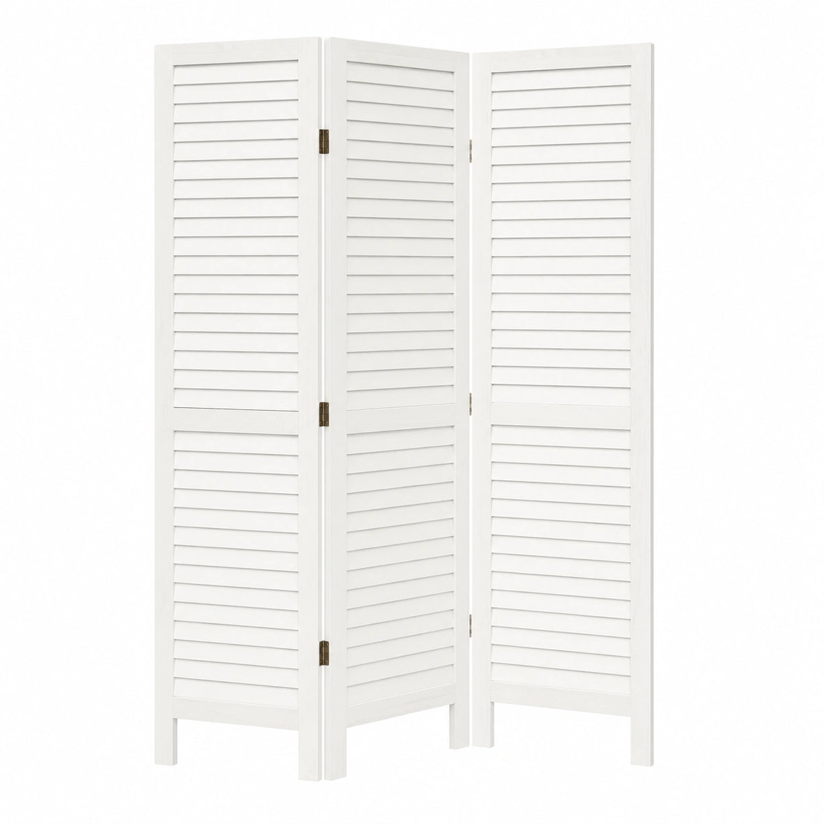 Biombo de Madera Blanco de 3 Paneles para Separación de Espacios, Ideal para Oficina