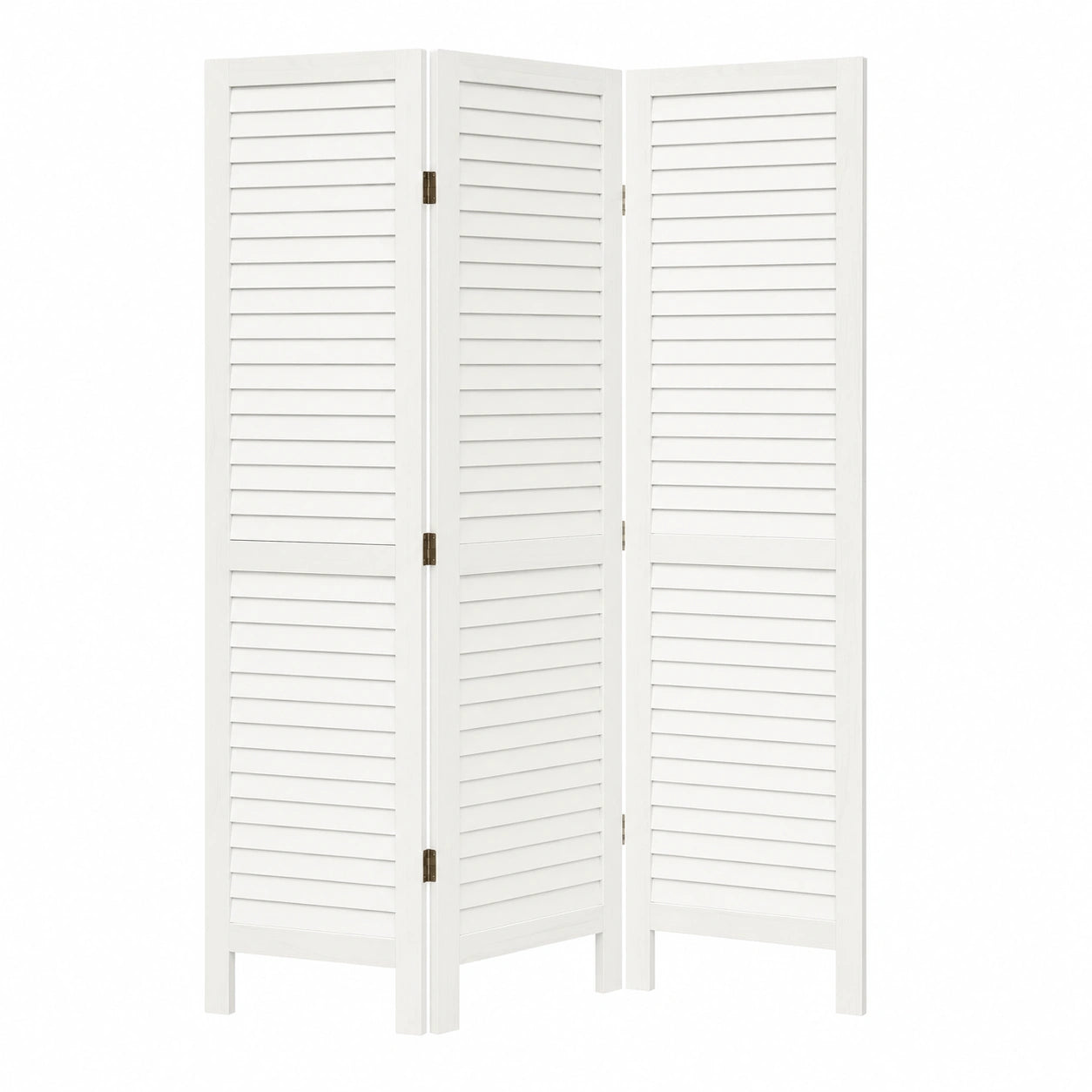 Biombo de Madera Blanco de 3 Paneles para Separación de Espacios, Ideal para Oficina