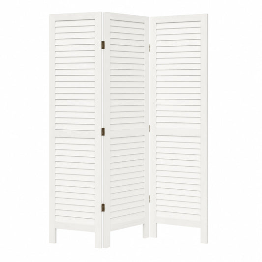 Biombo de Madera Blanco de 3 Paneles para Separación de Espacios, Ideal para Oficina