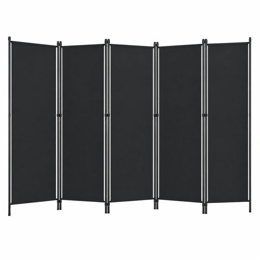 Divisor de Espacio 6 Paneles Negro 300x180 cm para Privacidad y Decoración