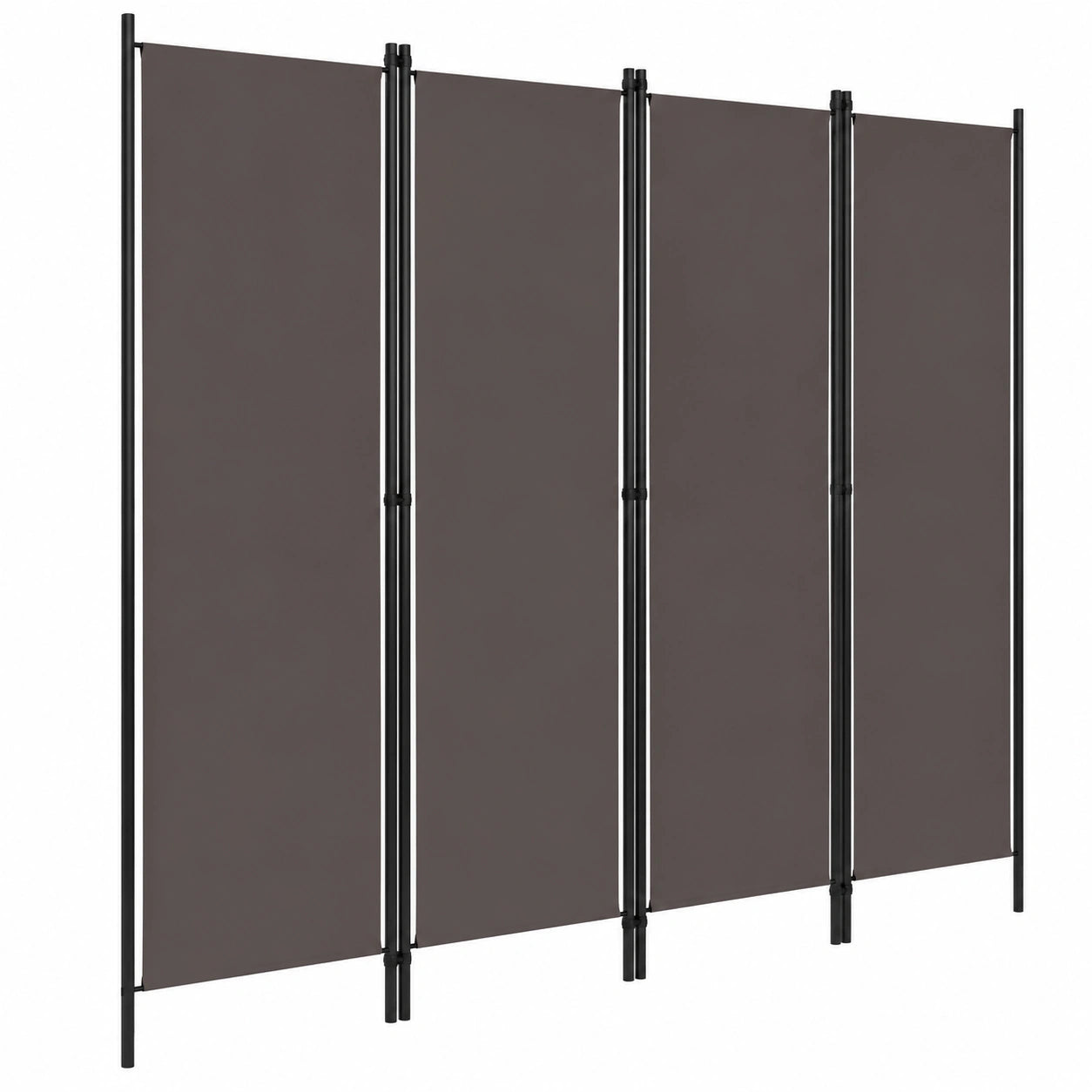Biombo Plegable de 4 Paneles para Separación de Espacios, Gris Antracita, 200x180 cm