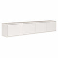 Mueble de TV Blanco Moderno 200 cm con Puertas Acanaladas