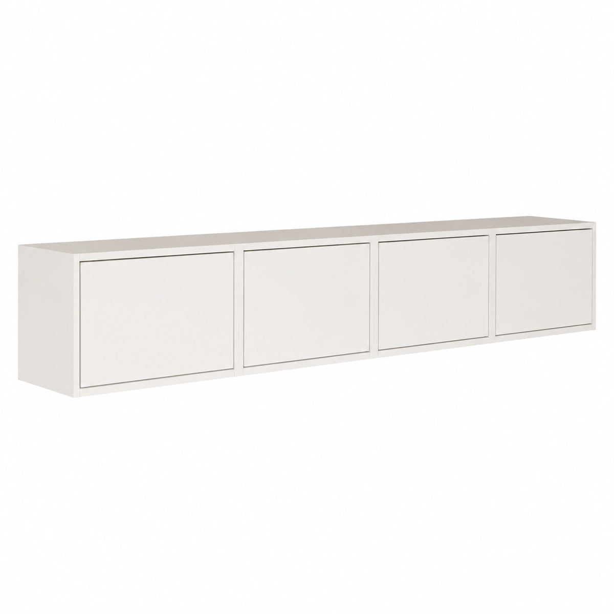 Mueble de TV Blanco Moderno 200 cm con Puertas Acanaladas
