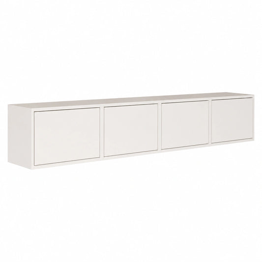 Mueble de TV Blanco Moderno 200 cm con Puertas Acanaladas