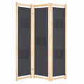 Biombo Plegable Gris de 3 Paneles para Separación de Ambientes 120x170 cm