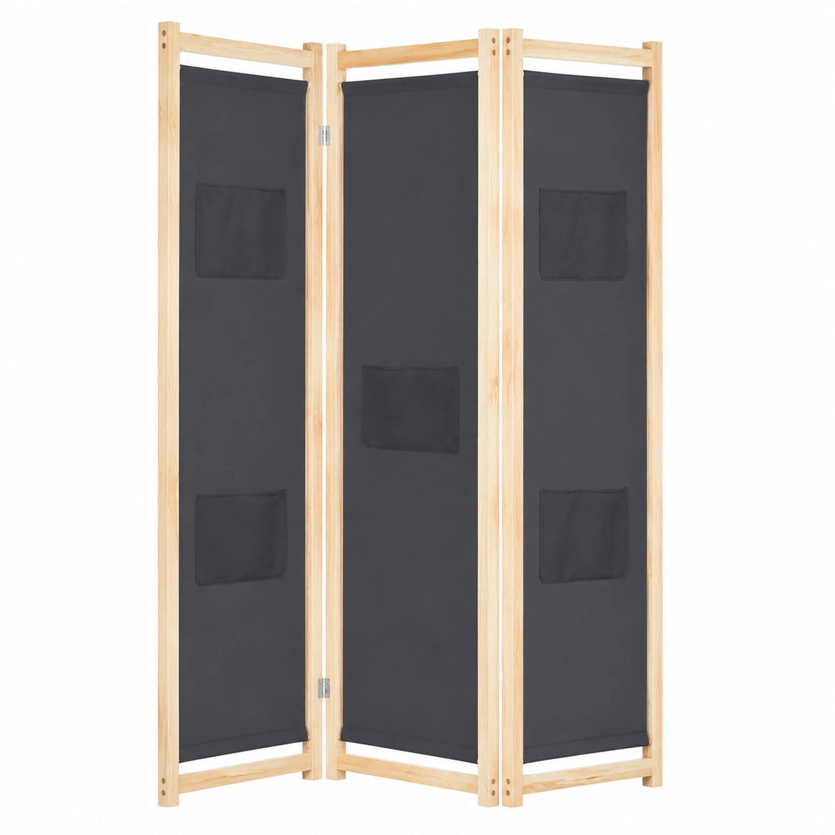 Biombo Plegable Gris de 3 Paneles para Separación de Ambientes 120x170 cm