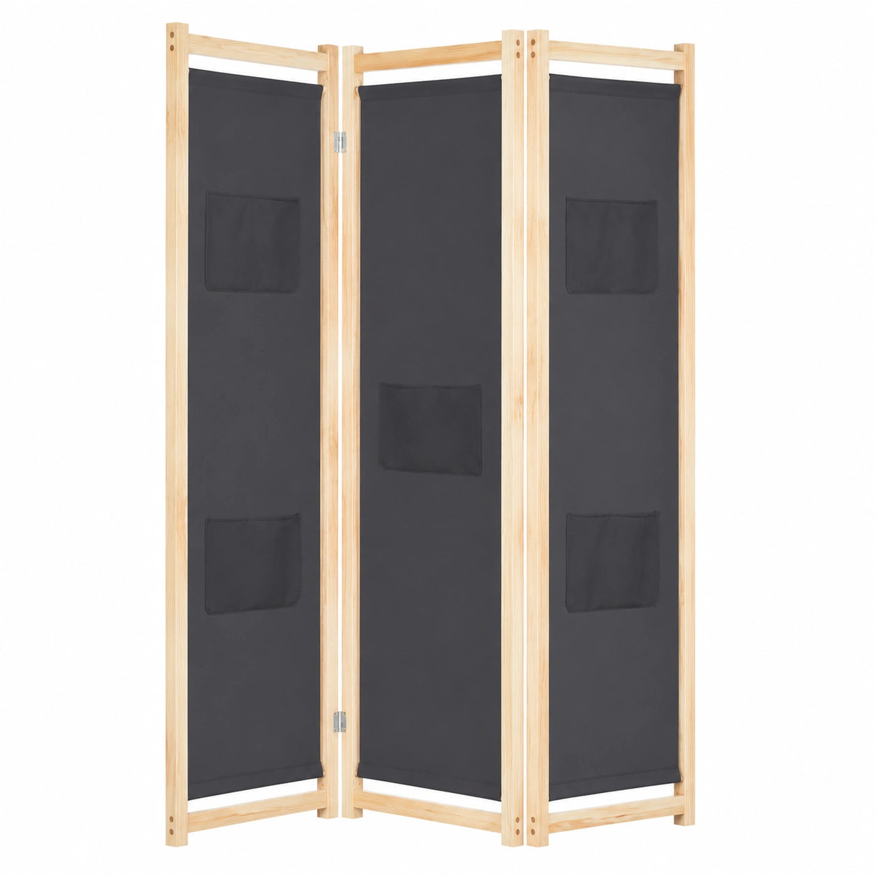 Biombo Plegable Gris de 3 Paneles para Separación de Ambientes 120x170 cm