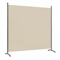 Biombo Decorativo de 1 Panel Beige, Separador de Ambientes 163x180 cm