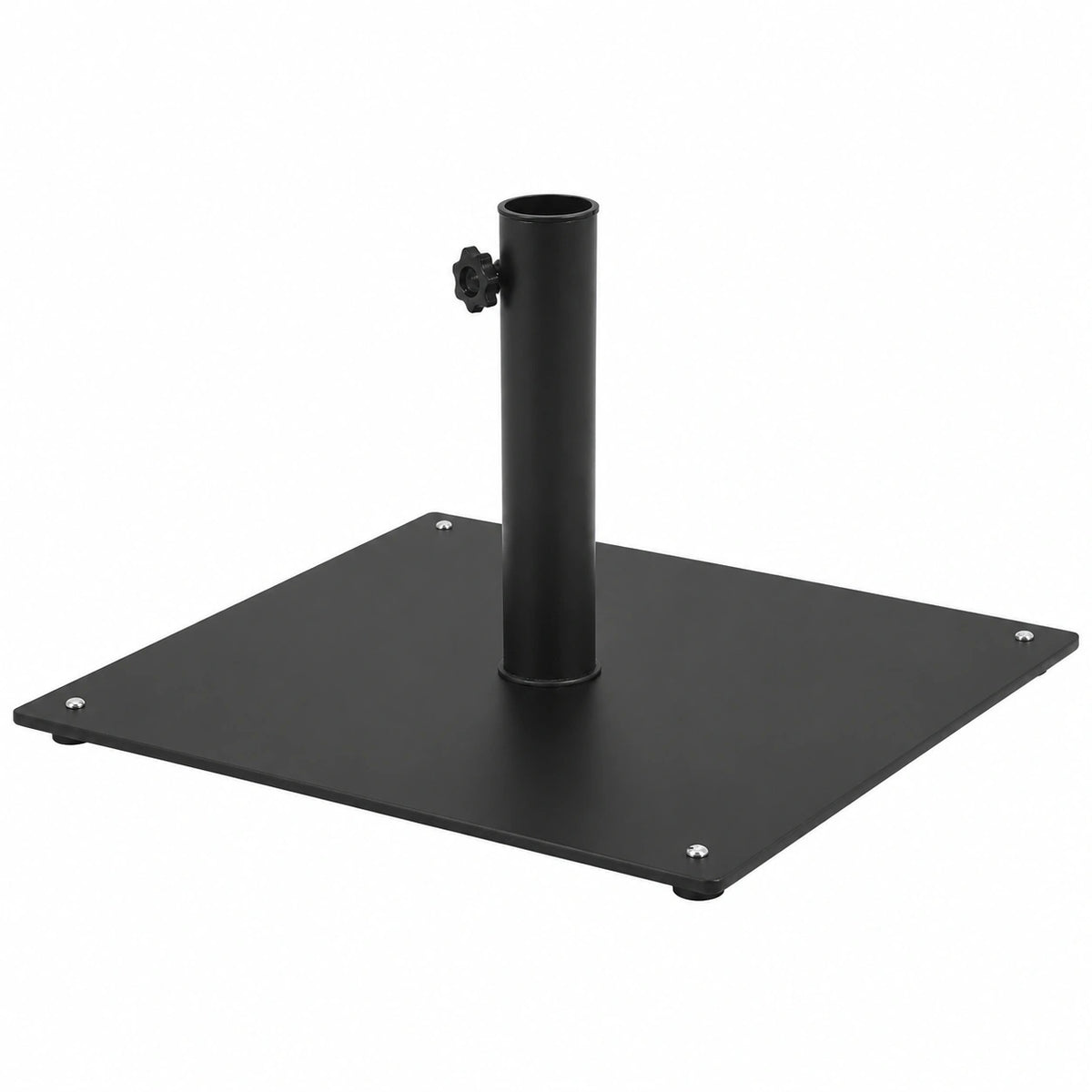 Base Cuadrada para Sombrilla KOMFOTTEU, Soporte Metálico de 15 kg con Almohadillas Ajustables, Compatible con Sombrillas de 40/50 mm, Ideal para Jardín, Balcón o Terraza, Color Negro