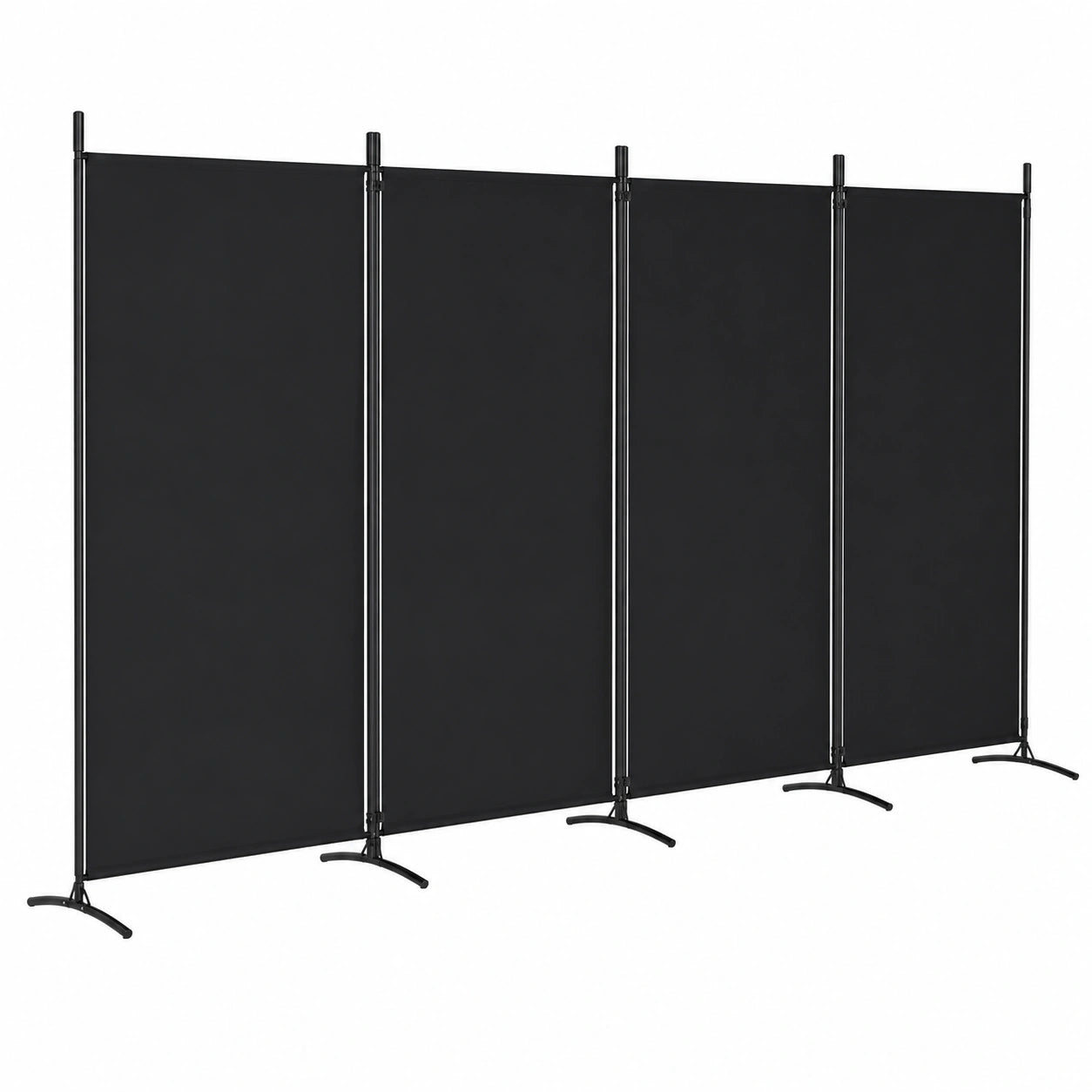 Separador de Ambientes Plegable 4 Paneles Tela Negra