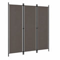 Biombo Plegable de 3 Paneles para Separación de Espacios, Gris Antracita, 150x180 cm