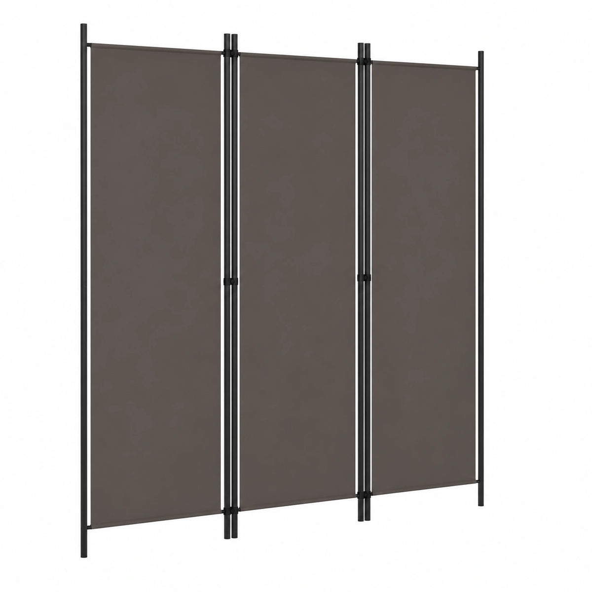 Biombo Plegable de 3 Paneles para Separación de Espacios, Gris Antracita, 150x180 cm
