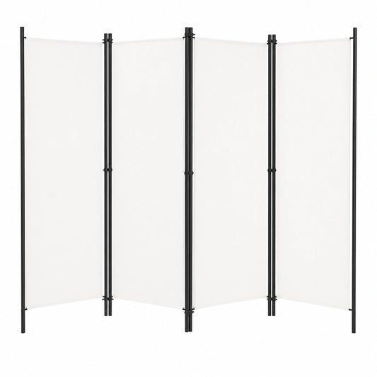 Separador de Ambientes de 4 Paneles, Biombo Plegable para Hogar u Oficina, Blanco 200x180 cm