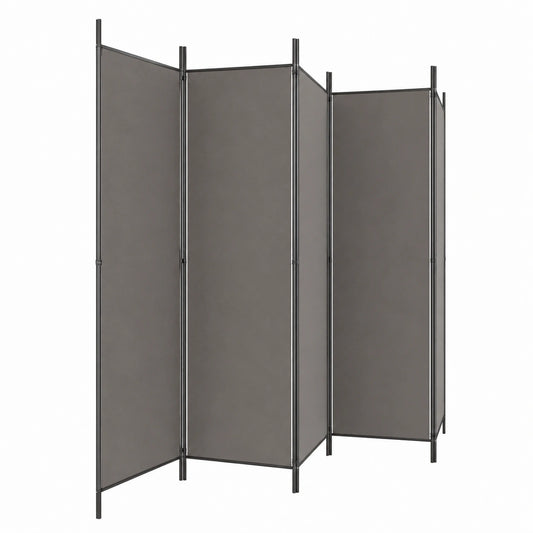 Divisor de Ambientes de Tela Gris Antracita de 5 Paneles