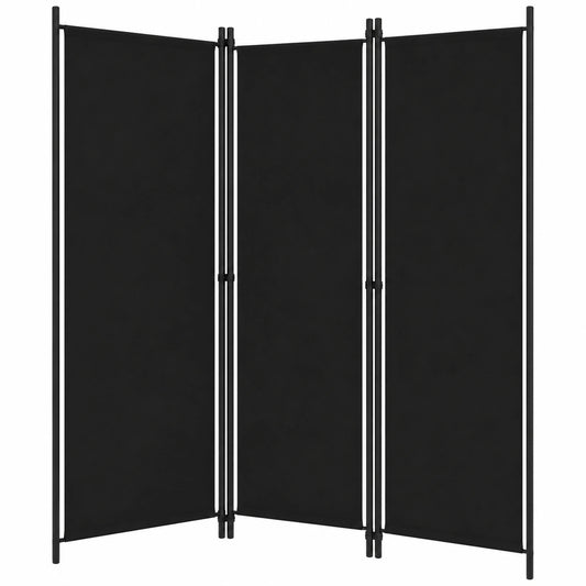 Panel Separador Plegable de 3 Secciones Negro 150x180 cm para Privacidad y Decoración