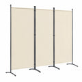 Biombo de Madera 3 Paneles Plegable, Divisor de Espacios Elegante 243x169 cm, Color Beige