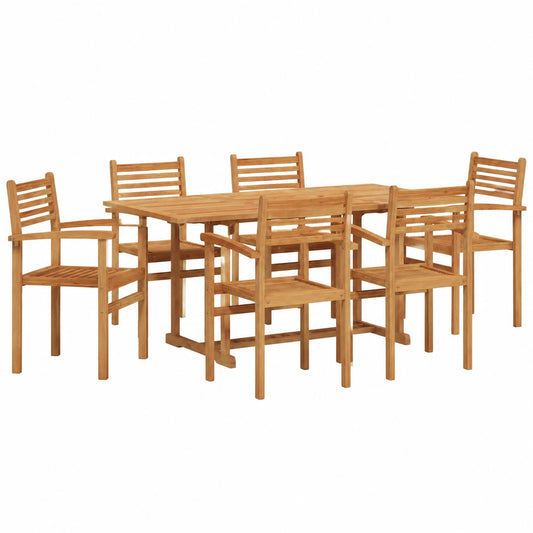 Conjunto de Comedor Exterior de 7 Piezas de Madera de Acacia