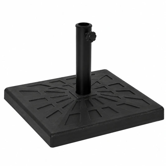 Base cuadrada para parasol de resina negra de 19 kg, uso interior y exterior