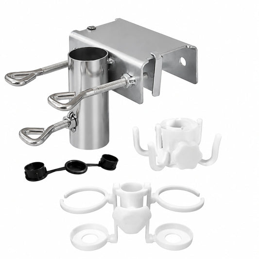 Soporte ajustable de metal para sombrilla de balcón, fijación rápida y segura para jardín