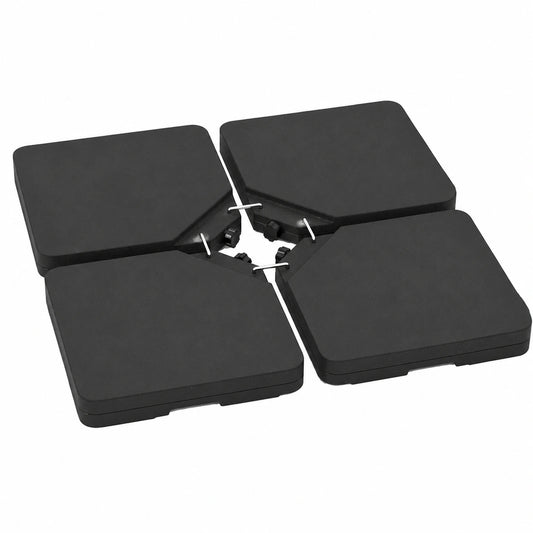 Base para Sombrilla de Jardín HDPE 100x100 cm, Compatible con Parasol 270-300 cm, Incluye 4 Ganchos Metálicos