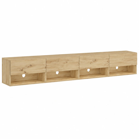 Mueble TV Moderno en Roble con LED y Almacenamiento