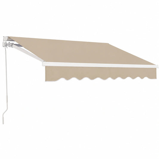 Toldo Retráctil Manual Impermeable para Terraza 300 x 250 cm - Beige