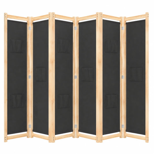 Separador de Ambientes 6 Paneles Gris para Hogar y Jardín 240x170 cm