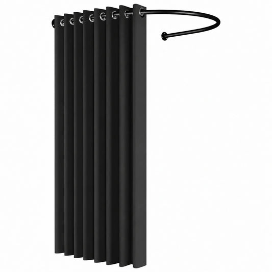 Cortina Portátil para Privacidad en Hogar y Estudio, Vestidor Plegable para Baño y Dormitorio, 3 Colores Disponibles (100x95CM, Negro)