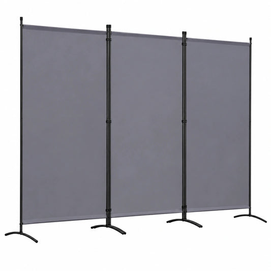 Biombo de 3 Paneles para Separar Espacios, Plegable y Portátil, Ideal para Salón, Dormitorio u Oficina, Color Gris