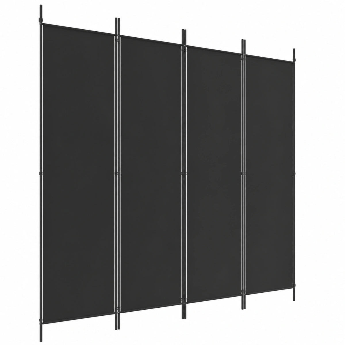 Biombo Plegable de 4 Paneles Homgoday, Separador de Ambientes Elegante, Divisor de Habitaciones Negro, 200x200 cm