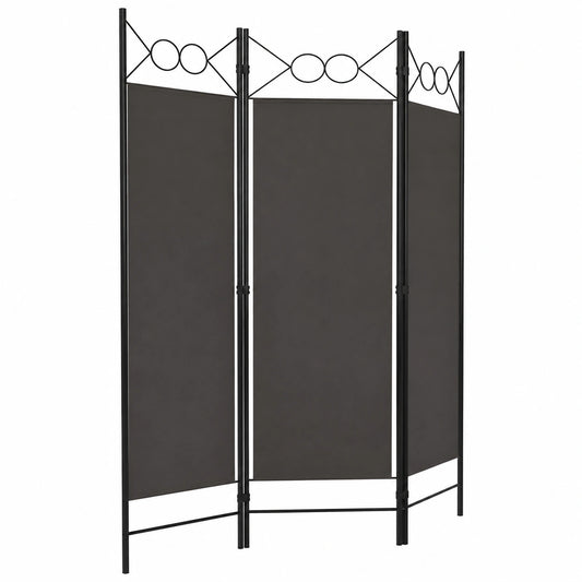 Divisor de Espacios 3 Paneles Plegable, Elegante Separador de Ambientes, 120x180 cm, Gris Antracita