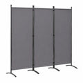 Separador de Ambientes Plegable de 3 Paneles, Estilo Elegante, 243x169 cm, Color Gris