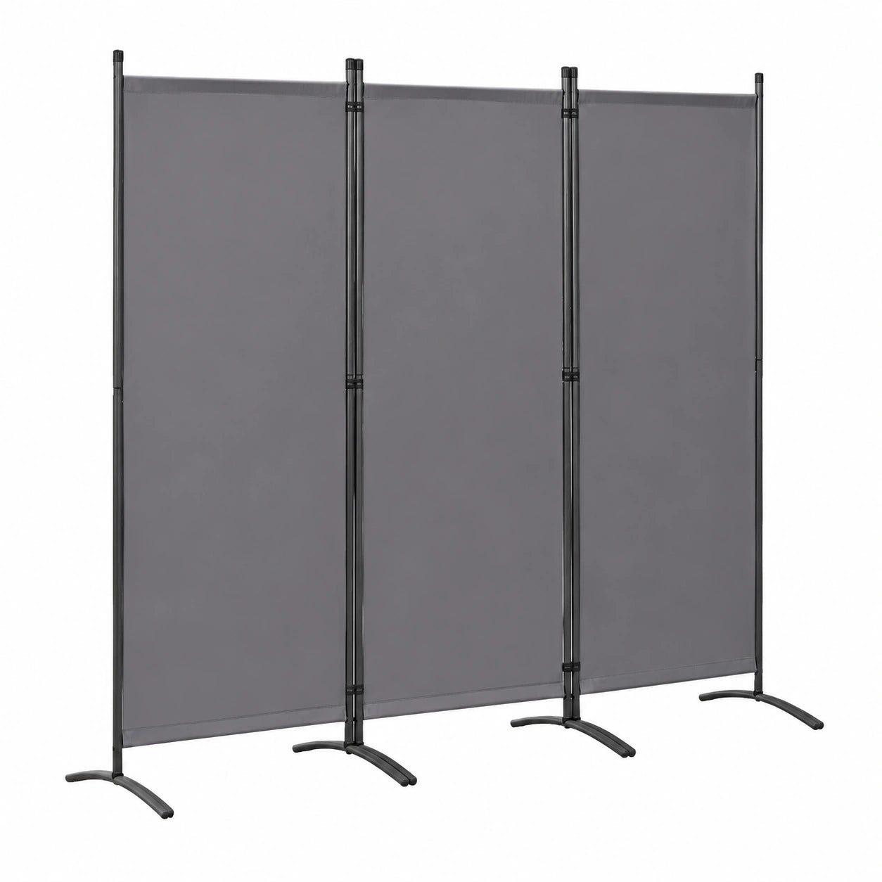 Separador de Ambientes Plegable de 3 Paneles, Estilo Elegante, 243x169 cm, Color Gris