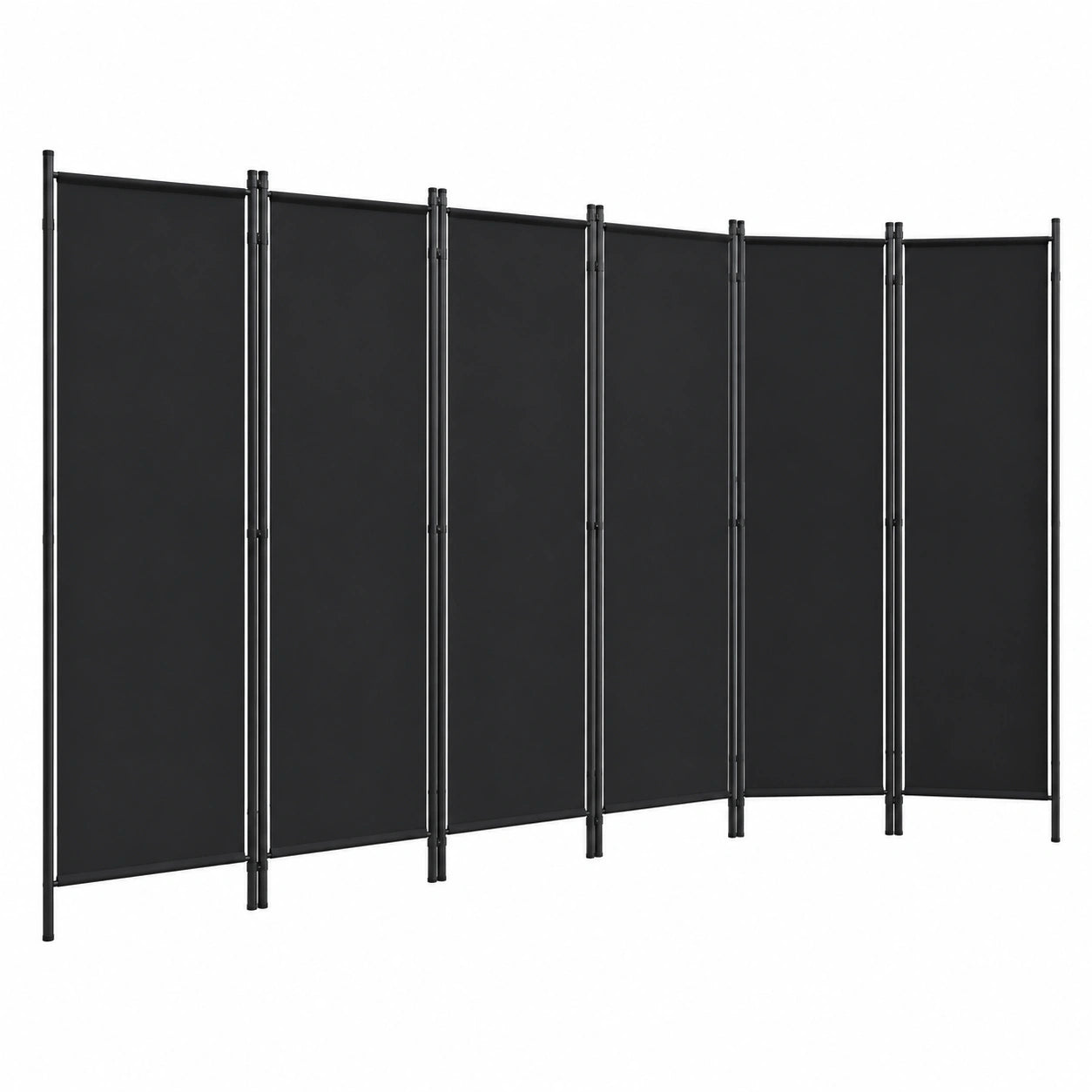 Divisor de Ambientes Plegable de 6 Paneles en Negro para Sala y Dormitorio 300x180 cm