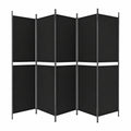 Separador de Ambiente de 5 Paneles Plegables en Negro, 250x220 cm